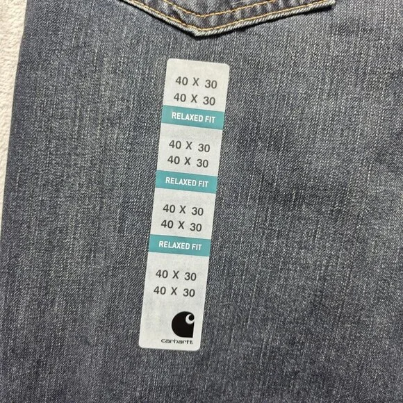 Carhartt Holter Jeans Mens 40x30 Blue Relaxed Fit Straight Leg Workwear 101483 - Picture 11 of 11